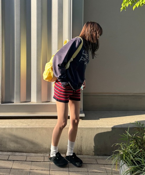 common gull products.(コモンガルプロダクツ)の「初夏の息吹感じるニットショーパン(その他パンツ・レディース・ネイビー/グレー・SMALL/MEDIUM)」の12枚目の写真