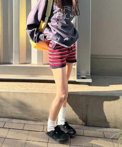 common gull products.(コモンガルプロダクツ)の「初夏の息吹感じるニットショーパン(その他パンツ・レディース・ネイビー/グレー・SMALL/MEDIUM)」の13枚目の写真