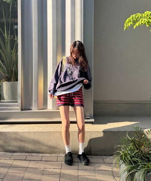 common gull products.(コモンガルプロダクツ)の「初夏の息吹感じるニットショーパン(その他パンツ・レディース・ネイビー/グレー・SMALL/MEDIUM)」の15枚目の写真