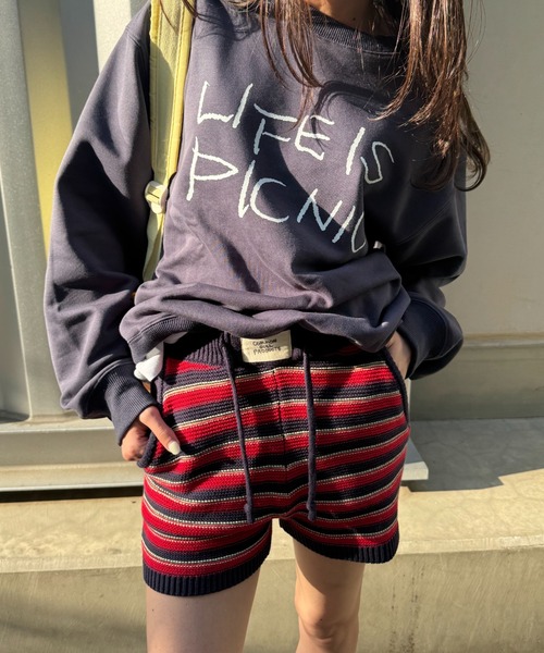 common gull products.(コモンガルプロダクツ)の「初夏の息吹感じるニットショーパン(その他パンツ・レディース・ネイビー/グレー・SMALL/MEDIUM)」の16枚目の写真