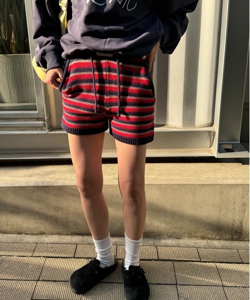 common gull products.(コモンガルプロダクツ)の「初夏の息吹感じるニットショーパン(その他パンツ・レディース・ネイビー/グレー・SMALL/MEDIUM)」の18枚目の写真