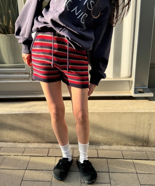common gull products.(コモンガルプロダクツ)の「初夏の息吹感じるニットショーパン(その他パンツ・レディース・ネイビー/グレー・SMALL/MEDIUM)」の20枚目の写真