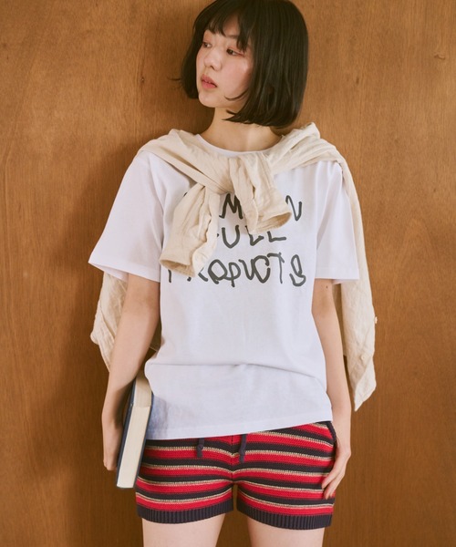 common gull products.(コモンガルプロダクツ)の「初夏の息吹感じるニットショーパン(その他パンツ・レディース・ネイビー/グレー・SMALL/MEDIUM)」の6枚目の写真