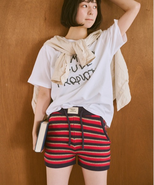 common gull products.(コモンガルプロダクツ)の「初夏の息吹感じるニットショーパン(その他パンツ・レディース・ネイビー/グレー・SMALL/MEDIUM)」の8枚目の写真