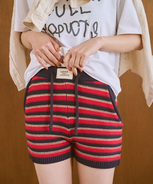 common gull products.(コモンガルプロダクツ)の「初夏の息吹感じるニットショーパン(その他パンツ・レディース・ネイビー/グレー・SMALL/MEDIUM)」の11枚目の写真