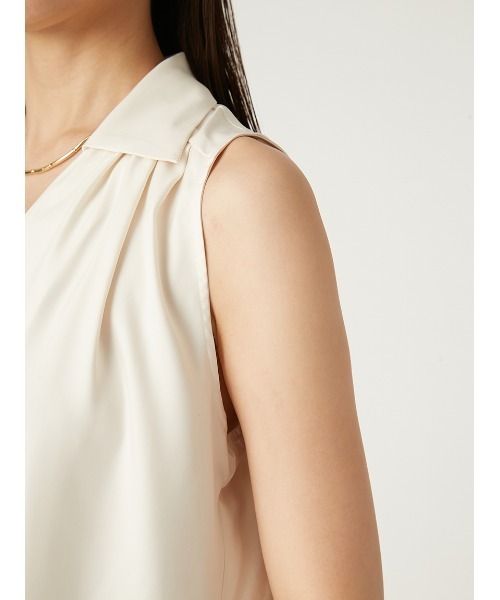 セール】ウォッシャブルクールサテンノースリブラウス／ウォッシャブル