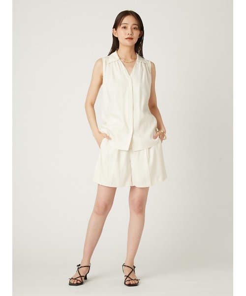 【新品】ウォッシャブルクールサテンノースリブラウス セール】ウォッシャブルクールサテンノースリブラウス／ウォッシャブル