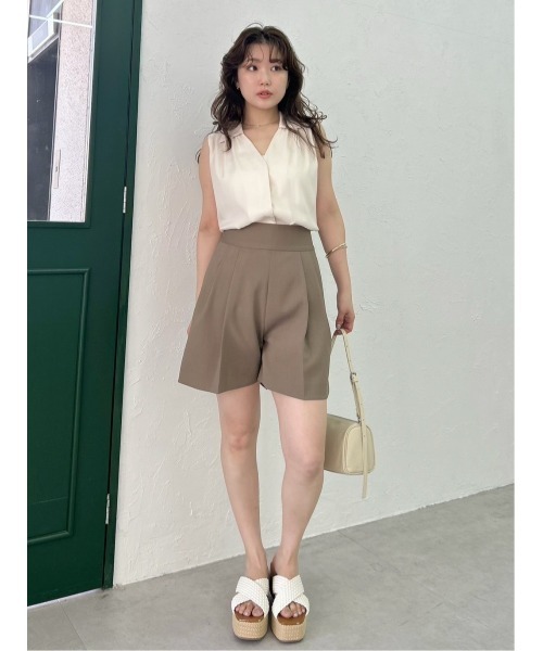 セール】ウォッシャブルクールサテンノースリブラウス／ウォッシャブル