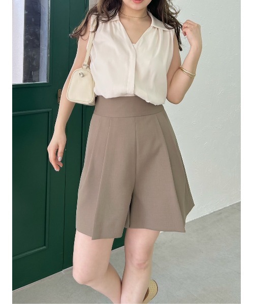 FRAY I.D（フレイアイディー）の「ウォッシャブルクールサテンノースリブラウス／ウォッシャブル・接触冷感（シャツ/ブラウス・レディース・アイボリー/ブラウン/ピンク・FREE）」の11枚目の写真