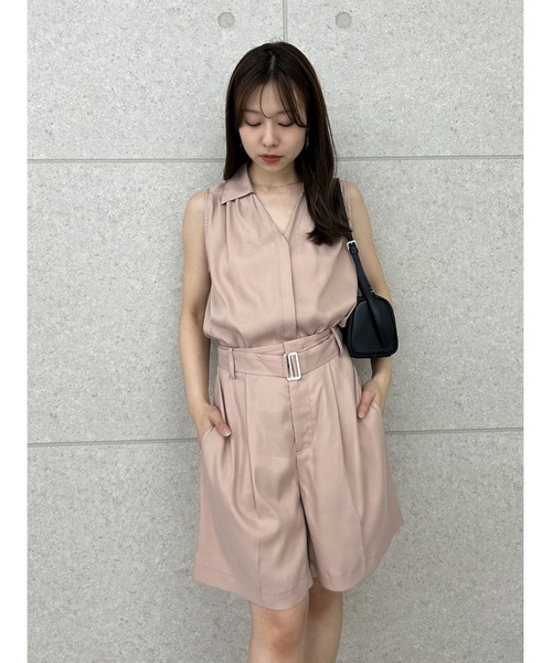 FRAY I.D（フレイアイディー）の「ウォッシャブルクールサテンノースリブラウス／ウォッシャブル・接触冷感（シャツ/ブラウス・レディース・アイボリー/ブラウン/ピンク・FREE）」の13枚目の写真