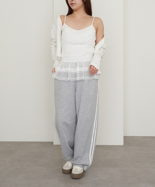 RAY CASSIN（レイカズン）の「パターンメッシュフリルキャミSET（カーディガン/ボレロ・レディース・ライトグレー/ブルー系その他2/ホワイト系その他2/ブルー/ネイビー・FREE）」の7枚目の写真