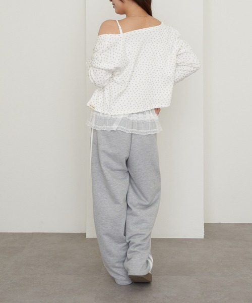 RAY CASSIN（レイカズン）の「パターンメッシュフリルキャミSET（カーディガン/ボレロ・レディース・ライトグレー/ブルー系その他2/ホワイト系その他2/ブルー/ネイビー・FREE）」の8枚目の写真