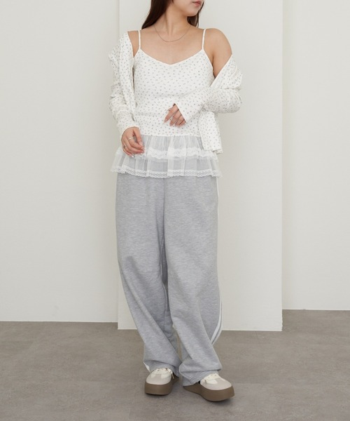 RAY CASSIN（レイカズン）の「パターンメッシュフリルキャミSET（カーディガン/ボレロ・レディース・ライトグレー/ブルー系その他2/ホワイト系その他2/ブルー/ネイビー・FREE）」の11枚目の写真