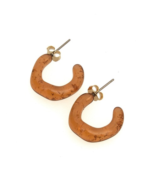 an meets zakka(アンミツザッカ)の「an meets zakka ラメインレジングニャグニャフープピアス(ピアス(両耳用)・レディース・グレー系/ブラウン系/シルバー系/ゴールド系・ONESIZE)」の7枚目の写真