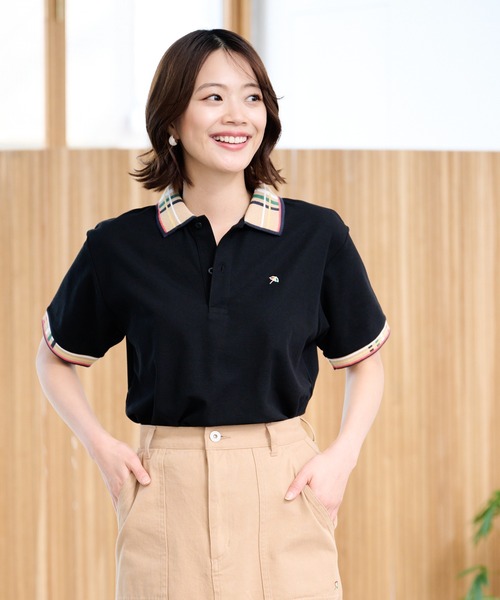 Arnold Palmer（アーノルドパーマー）の「パーマー リブライン シェア ポロシャツ（ポロシャツ・レディース・ブラック/ネイビー/ホワイト・M/XS/L/S/LL）」の2枚目の写真