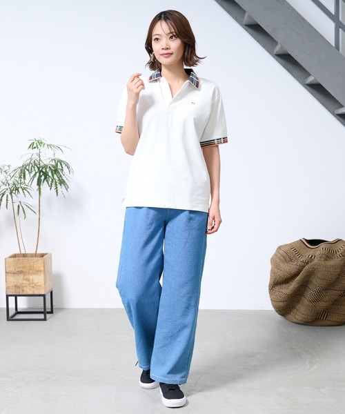 Arnold Palmer（アーノルドパーマー）の「パーマー リブライン シェア ポロシャツ（ポロシャツ・レディース・ブラック/ネイビー/ホワイト・M/XS/L/S/LL）」の8枚目の写真