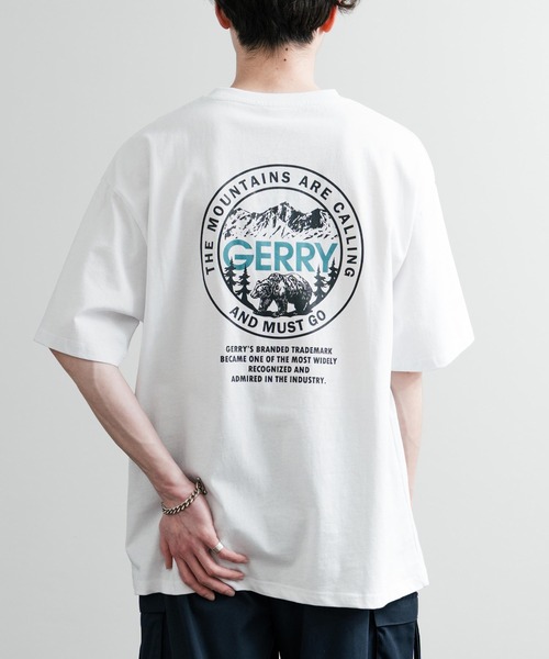 GERRY(ジェリー)の「GERRY ジェリー オーバーサイズワンポイントロゴ刺繍バックプリント半袖クルーネックTシャツ(Tシャツ/カットソー・メンズ・ブラック/ホワイト系/ホワイト系1/ブルー/アッシュグレー/グレー系/ブルー系/ブラック系/ブルー系1/ホワイト/グレー系1/ブラック系1・M/L/LL)」の4枚目の写真
