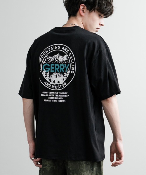GERRY(ジェリー)の「GERRY ジェリー オーバーサイズワンポイントロゴ刺繍バックプリント半袖クルーネックTシャツ(Tシャツ/カットソー・メンズ・ブラック/ホワイト系/ホワイト系1/ブルー/アッシュグレー/グレー系/ブルー系/ブラック系/ブルー系1/ホワイト/グレー系1/ブラック系1・M/L/LL)」の1枚目の写真