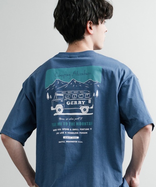 GERRY(ジェリー)の「GERRY ジェリー オーバーサイズワンポイントロゴ刺繍バックプリント半袖クルーネックTシャツ(Tシャツ/カットソー・メンズ・ブラック/ホワイト系/ホワイト系1/ブルー/アッシュグレー/グレー系/ブルー系/ブラック系/ブルー系1/ホワイト/グレー系1/ブラック系1・M/L/LL)」の11枚目の写真