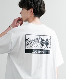 GERRY ジェリー オーバーサイズワンポイントロゴ刺繍バックプリント半袖クルーネックTシャツ
