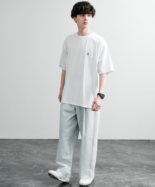 GERRY(ジェリー)の「GERRY ジェリー オーバーサイズワンポイントロゴ刺繍バックプリント半袖クルーネックTシャツ(Tシャツ/カットソー・メンズ・ブラック/ホワイト系/ホワイト系1/ブルー/アッシュグレー/グレー系/ブルー系/ブラック系/ブルー系1/ホワイト/グレー系1/ブラック系1・M/L/LL)」の19枚目の写真