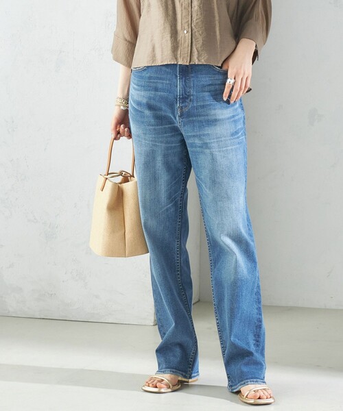 SHIPS(シップス)の「〈洗濯機可能〉ストレッチ ストレート デニム パンツ(デニムパンツ・レディース・ブルー・36/38/40)」の1枚目の写真