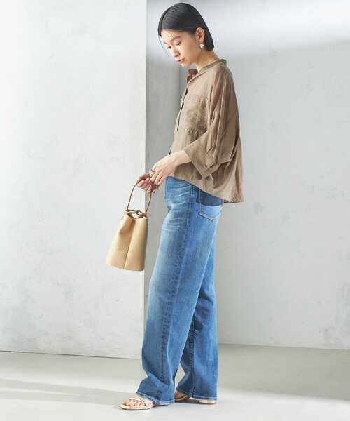 SHIPS(シップス)の「〈洗濯機可能〉ストレッチ ストレート デニム パンツ(デニムパンツ・レディース・ブルー・36/38/40)」の2枚目の写真