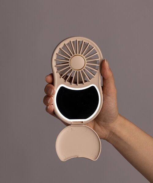 BIRTHDAY BAR（バースデイバー）の「LEDミラー付きハンディファン（生活家電・レディース・ベージュ/パープル・0）」の10枚目の写真