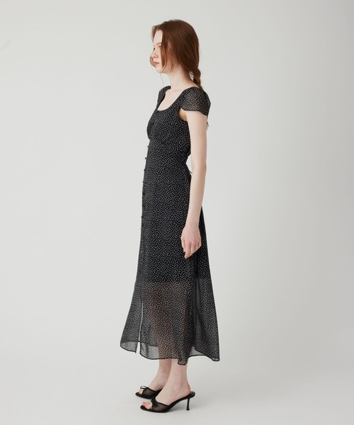 シフォンドットロングワンピース（ワンピース）｜DEICY