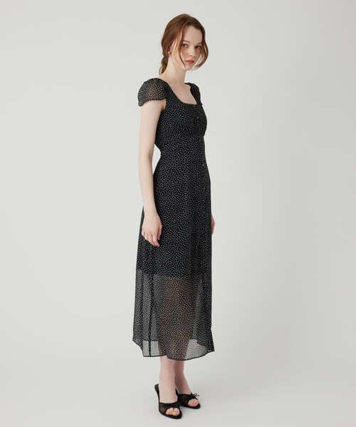 deicy ワンピース ドット シフォンドットロングワンピース