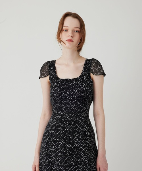 シフォンドットロングワンピース（ワンピース）｜DEICY