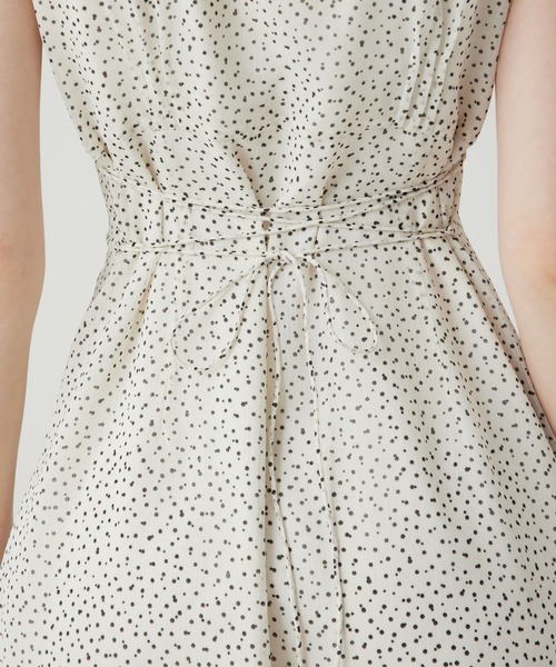 4141 DEICY デイシー 新品 ドット柄ワンピース シフォン フリル シフォンドットロングワンピース（ワンピース）｜DEICY