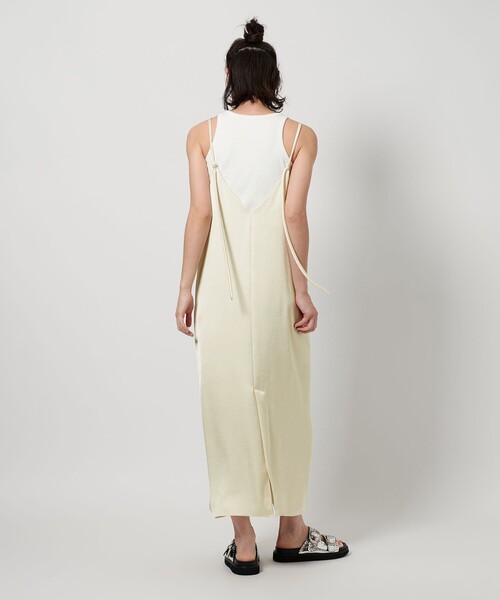 BEAUTY＆ YOUTH ポリエステルサテンキャミワンピース　ブラック　黒 BEAUTY&YOUTH UNITED ARROWS（ビューティーアンドユース