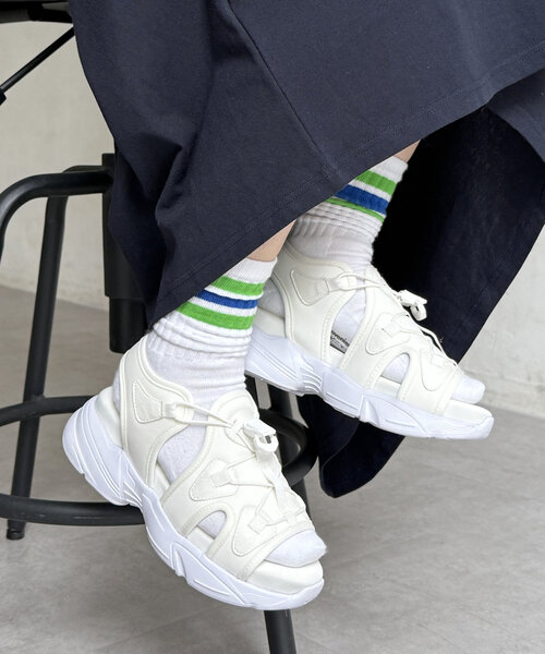 CPCM(シーピーシーエム)の「厚底レースアップスポサン(サンダル・レディース・アイボリー/ブラック/ブラック系その他・SMALL/MEDIUM/LARGE)」の1枚目の写真