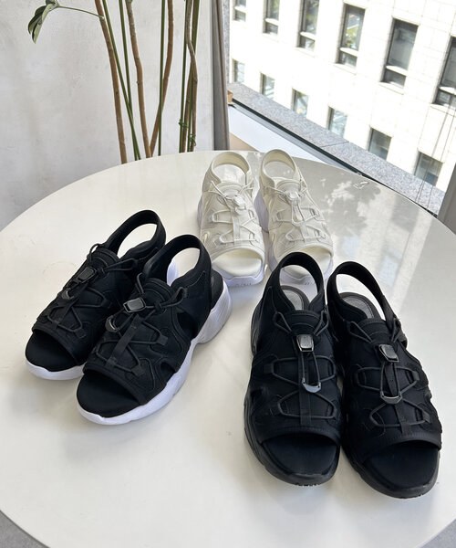 CPCM(シーピーシーエム)の「厚底レースアップスポサン(サンダル・レディース・アイボリー/ブラック/ブラック系その他・SMALL/MEDIUM/LARGE)」の6枚目の写真