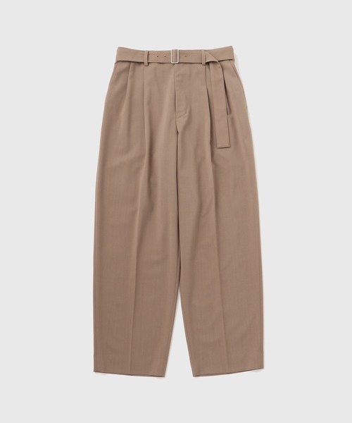 ADAM ET ROPEサマーウーステッド ベルテッド ワイド イージーパンツ サマーウーステッド ベルテッド ワイド イージーパンツ