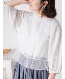 Samansa Mos2 | オーガンジー刺繍ベスト(ベスト)