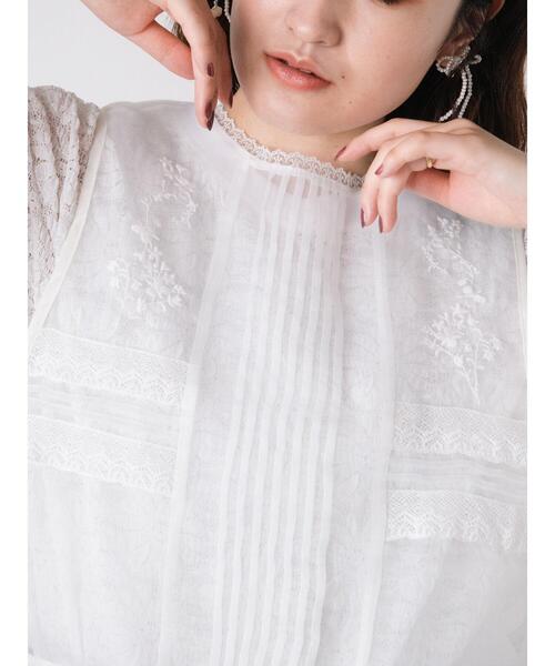 Samansa Mos2（サマンサ モスモス）の「オーガンジー刺繍ベスト（ベスト・レディース・キナリ/ブラック/オフホワイト・F）」の15枚目の写真