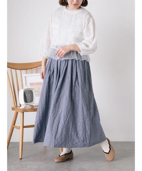 Samansa Mos2（サマンサ モスモス）の「オーガンジー刺繍ベスト（ベスト・レディース・キナリ/ブラック/オフホワイト・F）」の17枚目の写真