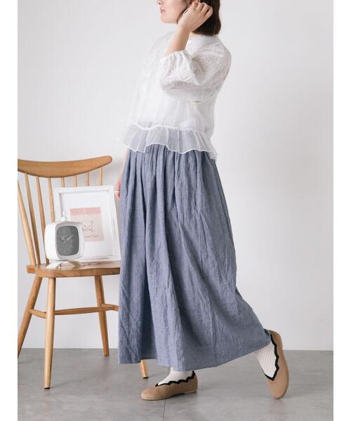 Samansa Mos2（サマンサ モスモス）の「オーガンジー刺繍ベスト（ベスト・レディース・キナリ/ブラック/オフホワイト・F）」の19枚目の写真