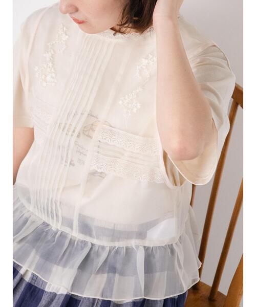 Samansa Mos2（サマンサ モスモス）の「オーガンジー刺繍ベスト（ベスト・レディース・キナリ/ブラック/オフホワイト・F）」の20枚目の写真