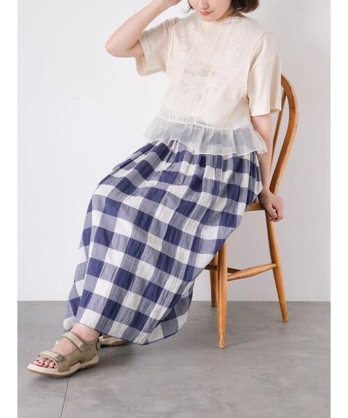 Samansa Mos2（サマンサ モスモス）の「オーガンジー刺繍ベスト（ベスト・レディース・キナリ/ブラック/オフホワイト・F）」の21枚目の写真