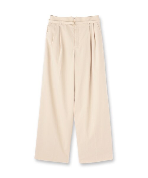UNTITLED（アンタイトル）の「【セットアップ可能／オンオフ】ラミー混 タックワイドパンツ（その他パンツ・レディース・オリーブ/ライトベージュ/ブラウン系その他/ネイビー系2/オフホワイト・03/02/01/50/00/48/46/44/42/04）」の6枚目の写真