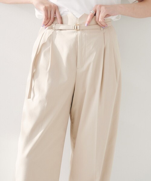 UNTITLED（アンタイトル）の「【セットアップ可能／オンオフ】ラミー混 タックワイドパンツ（その他パンツ・レディース・オリーブ/ライトベージュ/ブラウン系その他/ネイビー系2/オフホワイト・03/02/01/50/00/48/46/44/42/04）」の17枚目の写真
