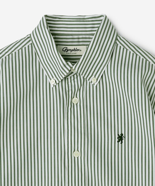 GYMPHLEX(ジムフレックス)の「Gymphlex | ショート ボタンダウン半袖シャツ STRIPE WOMEN(シャツ/ブラウス・レディース・グリーン系その他・14)」の8枚目の写真