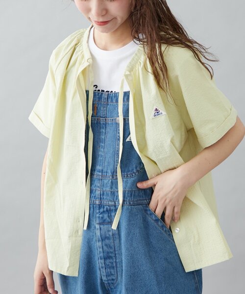 GEVACO（ゲバコ）の「【GEVACO】ボウタイブラウス（シャツ/ブラウス・レディース・サックスブルー/イエロー/ホワイト・ONE SIZE）」の3枚目の写真