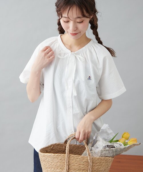 GEVACO（ゲバコ）の「【GEVACO】ボウタイブラウス（シャツ/ブラウス・レディース・サックスブルー/イエロー/ホワイト・ONE SIZE）」の18枚目の写真