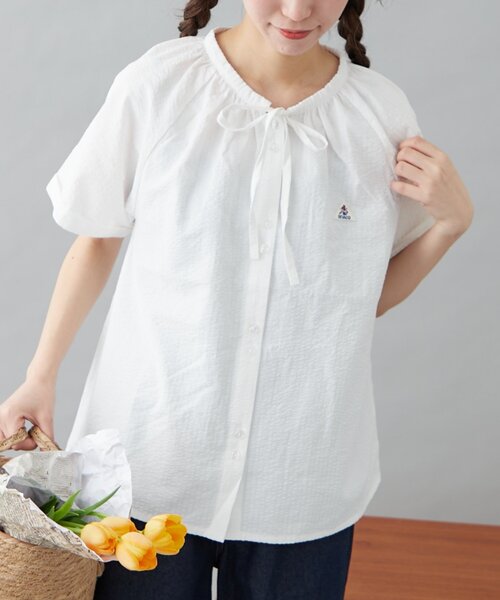 GEVACO（ゲバコ）の「【GEVACO】ボウタイブラウス（シャツ/ブラウス・レディース・サックスブルー/イエロー/ホワイト・ONE SIZE）」の19枚目の写真