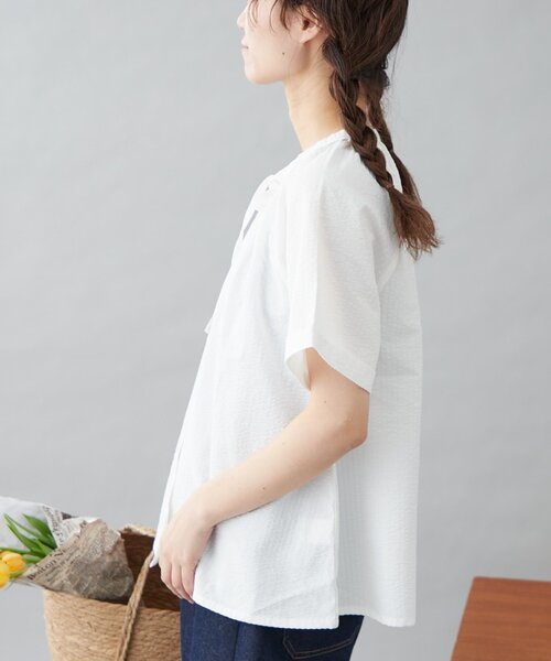 GEVACO（ゲバコ）の「【GEVACO】ボウタイブラウス（シャツ/ブラウス・レディース・サックスブルー/イエロー/ホワイト・ONE SIZE）」の22枚目の写真