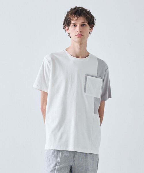 5351 POUR LES HOMMES(ゴーサンゴーイチプールオム)の「ダブルポケット 半袖 Tシャツ(Tシャツ/カットソー・メンズ・ネイビー/ホワイト/ブラック・48/46/44/50)」の2枚目の写真